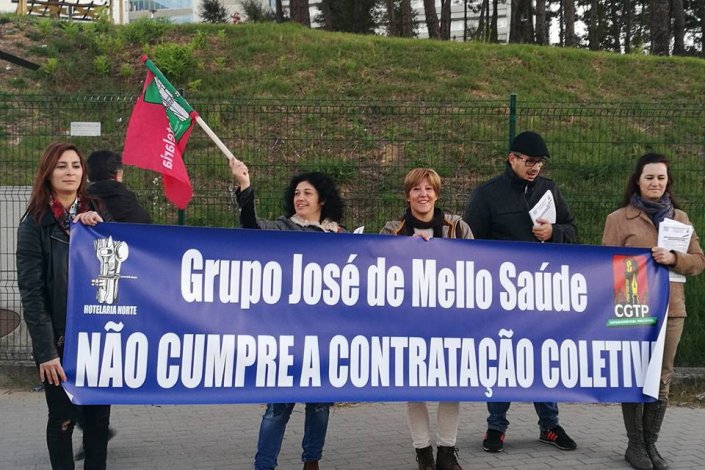Acção de denúncia e contacto do Sindicato da Hotelaria do Norte no Hospital de Braga, 20 de Novembro de 2017