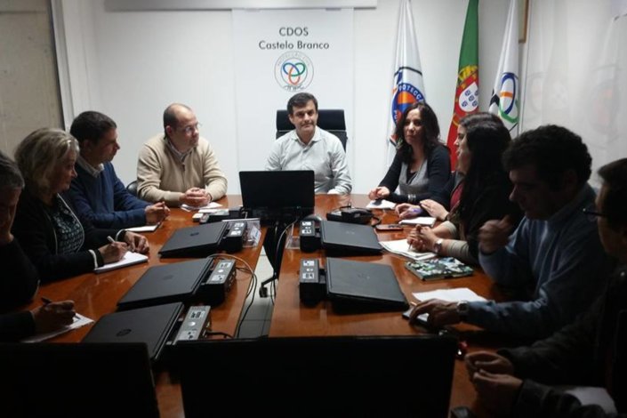 Encontro de uma delegação do PEV com o Comando Distrital de Operações de Socorro, em Castelo Branco, durante as jornadas parlamentares ecologistas