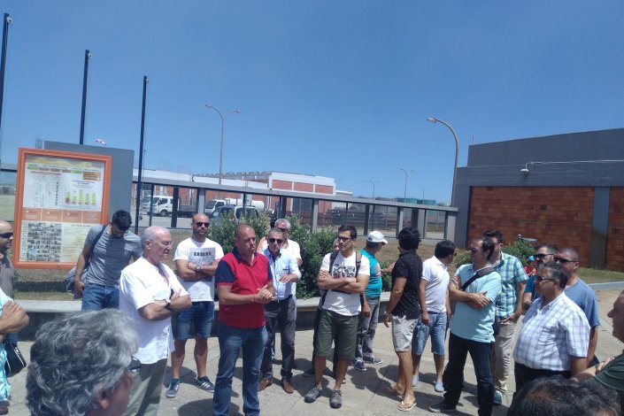 Arménio Carlos junto aos trabalhadores em greve na refinaria da Petrogal em Matosinhos. 27 de Julho de 2017