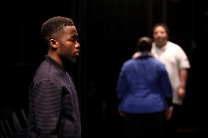 Ensaio da experiência teatral «Assembleia» no Teatro Maria Matos, em Lisboa, 22 de Fevereiro de 2017