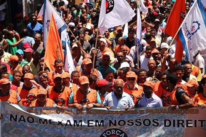 Manifestação em Salvador da Bahia, sexta-feira passada, no contexto do Dia Nacional de Luta