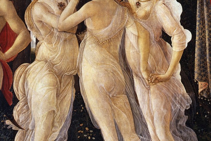 A Três Graças (fragmento de Primavera), Sandro Botticelli, 1485-1487
