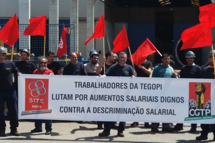 Os trabalhadores da Tegopi realizaram vários protestos no mês de Maio