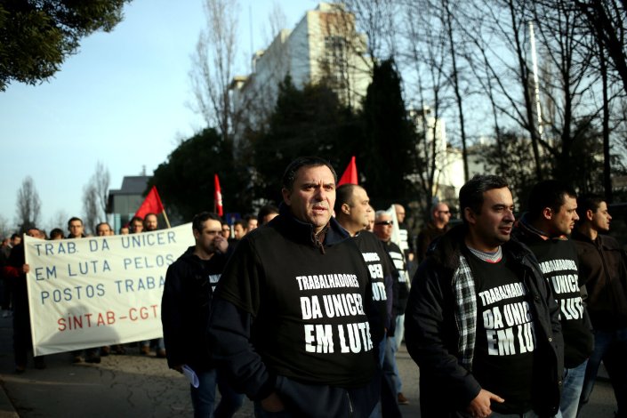 Greve dos trabalhadores da Unicer em Dezembro de 2015