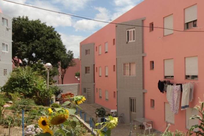 Os moradores preferiram ter hortas ao lado de casa, em vez dos tradicionais jardins